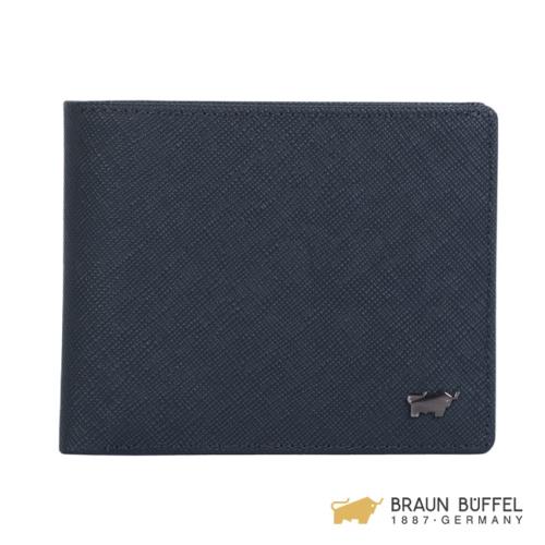 BRAUN BUFFEL  洛非諾III系列4卡零錢皮夾 -午夜藍 BF314-315-MAR