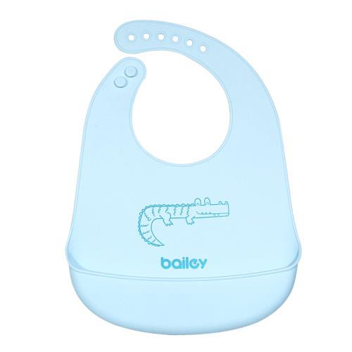 【韓國BAILEY貝睿】矽膠圍兜(藍色)