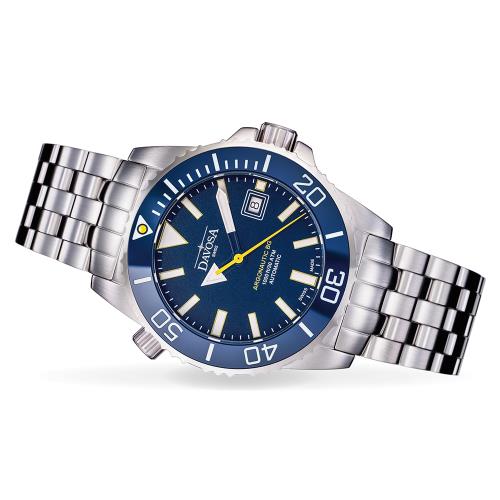 DAVOSA BG W9超級夜光排氦氣300米潛水專用錶-湛藍不鏽鋼錶/42mm