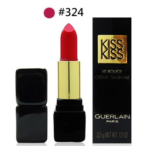 GUERLAIN嬌蘭 KISSKISS法式之吻唇膏3.5g 贈隨機化妝包 #324