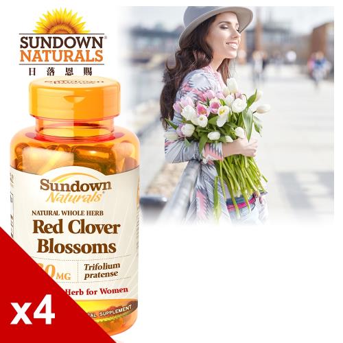 【美國Sundown日落恩賜】高單位頂級紅花苜蓿膠囊x4瓶組(100粒/瓶)(效期至2021/8/31)