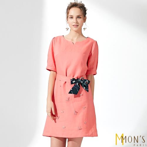 MONS歐系訂製精品100%亞麻修身洋裝