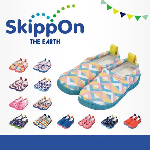 【日本SkippOn】「ISEAL VU系列」兒童休閒機能鞋(幾何馬卡龍)