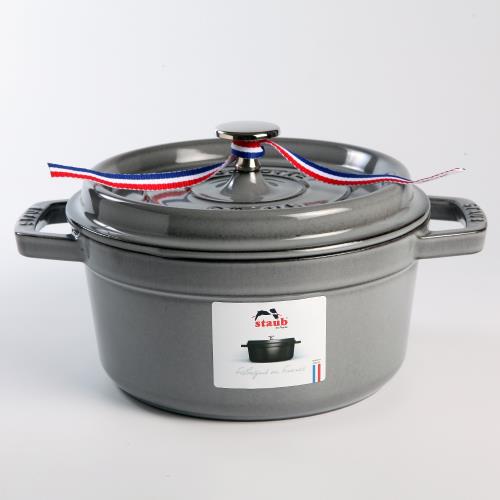 Staub 圓形琺瑯鑄鐵鍋18cm 1.7L 石墨灰法國製|會員獨享好康折扣活動