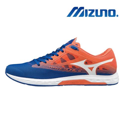 【MIZUNO 美津濃】WAVE SONIC 2 男馬拉松鞋 藍橘 U1GD193401