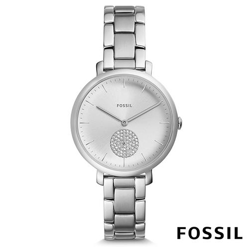FOSSIL 心機不敗小秒針水鑽腕表(ES4437)-銀x36mm