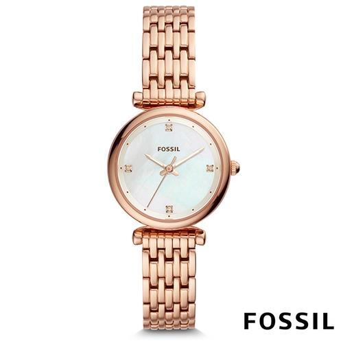 FOSSIL 典雅晶鑽珍珠貝錶盤腕表(ES4429)-白x28mm