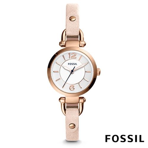 FOSSIL 纖纖小手簡約輕量腕錶(ES4340)-白x玫瑰金/26mm