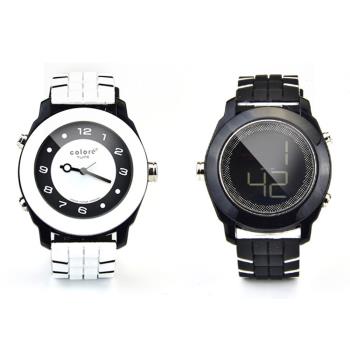 colore TWINS[錶]現心情[錶]出個性[錶]現時尚麗彩數位指針錶M05
