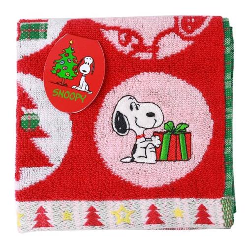 【SNOOPY】史努比 聖誕派對 小方巾(A款-紅色)