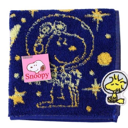 【SNOOPY】史努比 宇宙星空圖案 小方巾(藍色)