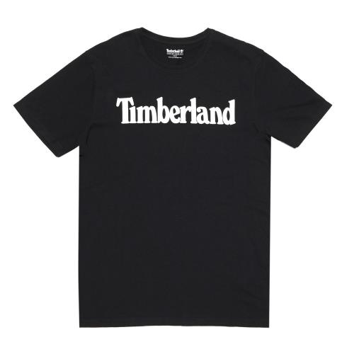 Timberland男款黑色品牌字母圓領T-ShirtA1NAII20