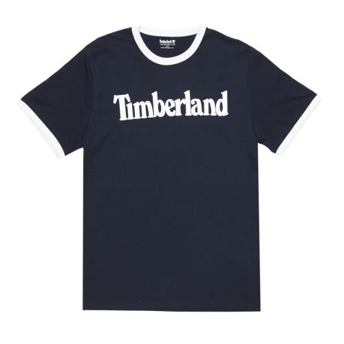 Timberland男款深藍色品牌字母圓領T-ShirtA1W19H78