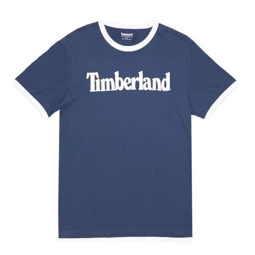 Timberland男款靛青色品牌字母圓領T-ShirtA1W19288