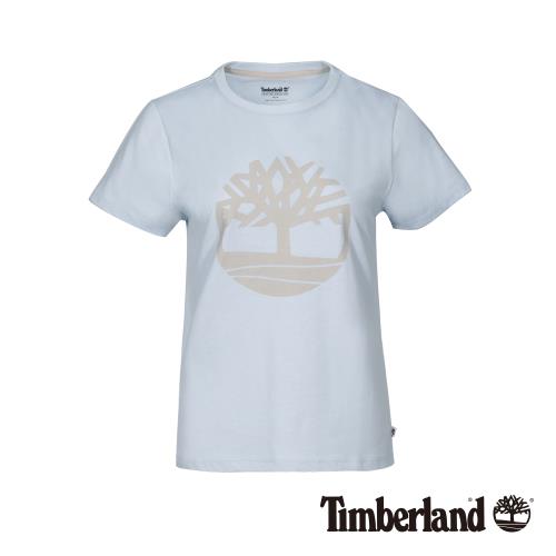 Timberland女款淺藍色大樹品牌Logo T-ShirtB3502P85