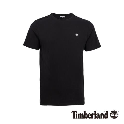 Timberland男款黑色左胸品牌Logo圓領T-shirtA1W7U001