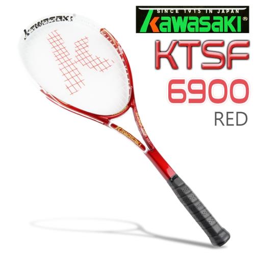 Kawasaki KTSF6900 碳纖維穿線網球拍(紅)