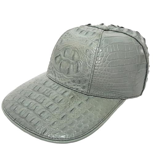 【M2ND】奢華時尚鱷魚棒球帽(灰色)