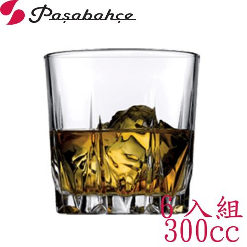 土耳其Pasabahce鑽紋底玻璃威士忌杯300cc-6入組