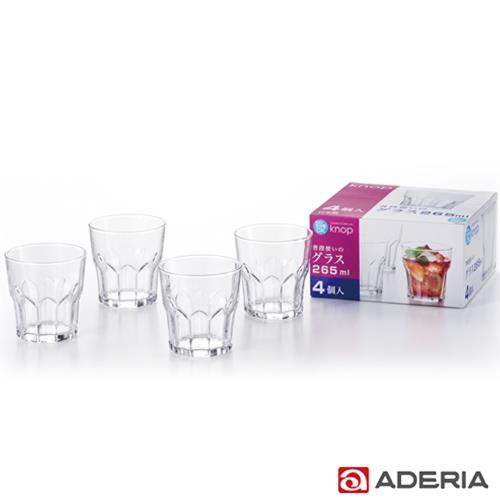 ADERIA 日本進口花型玻璃杯四件組265ml