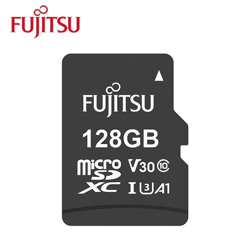 【FUJITSU 富士通】MicroSDXC UHS-I 128GB U3 A1 V30記憶卡 附轉接卡(讀95MB/寫80MB/s/原廠終身保)