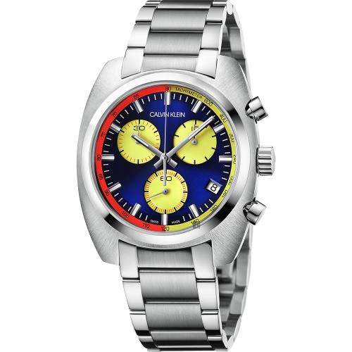 Calvin Klein CK Achieve 雅仕計時手錶-多色x銀/44mm K8W3714N