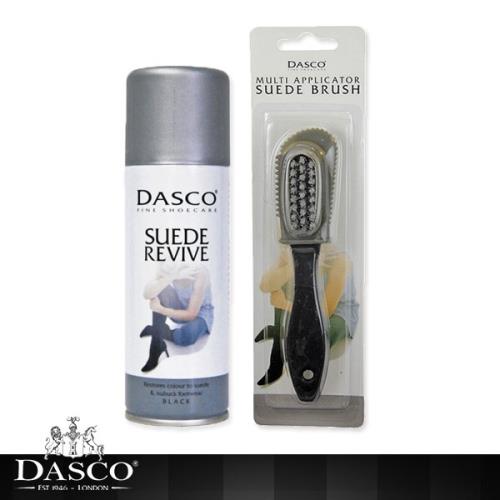 【鞋之潔】英國伯爵DASCO 麂皮補色噴劑(黑)+多功能麂皮刷