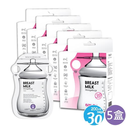 【韓國BAILEY貝睿】感溫母乳儲存袋(指孔型30入)5盒