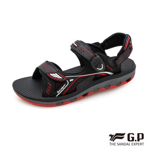 G.P 透氣舒適磁扣兩用涼拖鞋G9251-黑紅色(SIZE:37-43 共三色)