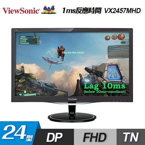【ViewSonic 優派】24型 極速電競螢幕 (VX2457MHD) 【贈保冰保溫袋】