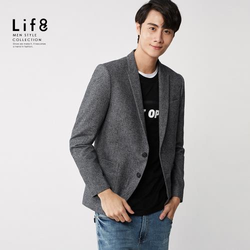 Life8-Formal 磨面混織 西裝外套-11203