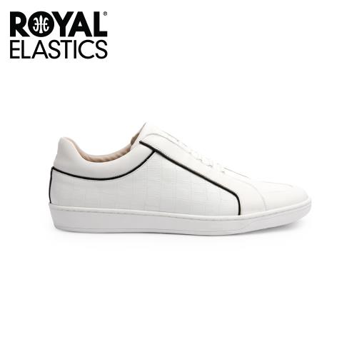 Royal Elastics 男-Duke 真皮時尚休閒鞋-白黑(05291-009)