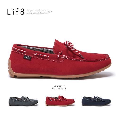 Life8-Casual 英倫時尚牛皮簡約豆豆鞋-09913