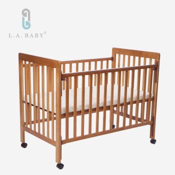 【 L.A. Baby】密西根三合一嬰兒大床（柚木色）