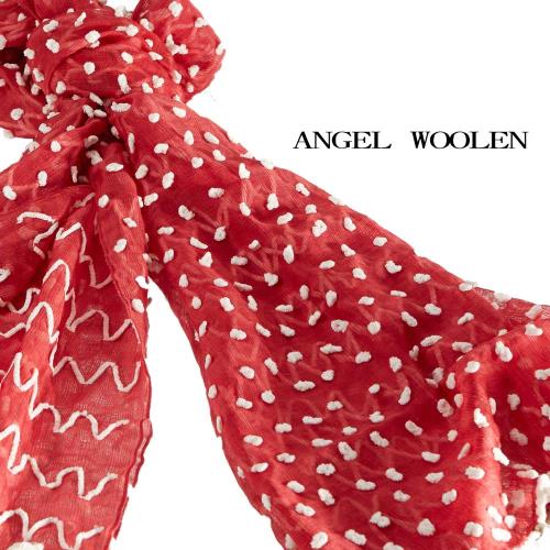 【ANGEL WOOLEN】點綴夢想細緻手工喀什米爾羊毛披肩 圍巾(紅色)