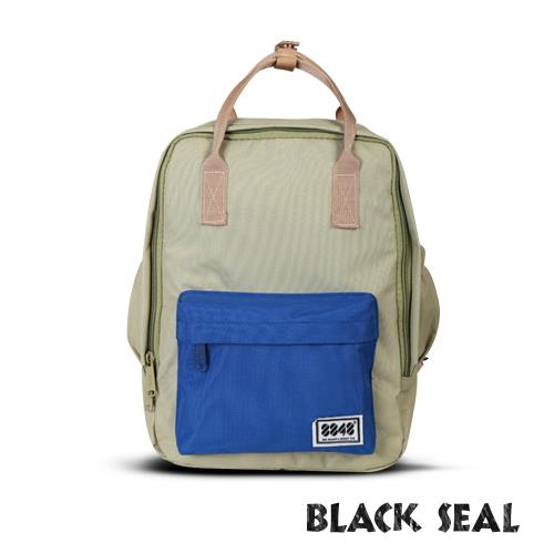 BLACK SEAL 聯名8848系列-多隔層休閒小方型後背包-綠藍 BS83008