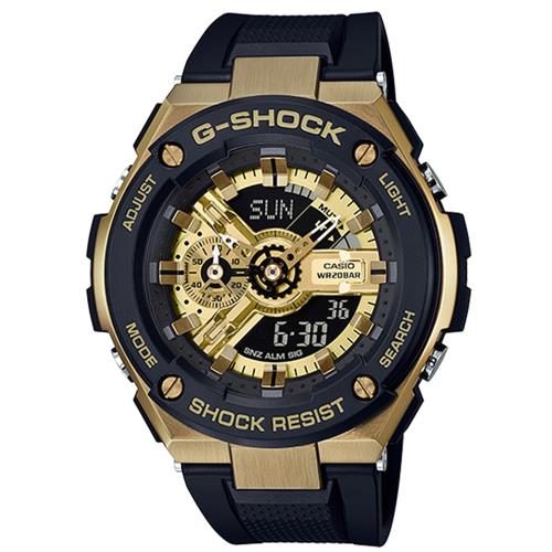 【CASIO 卡西歐】G-STEEL雙層結構能強化腕錶(GST-400G-1A9)
