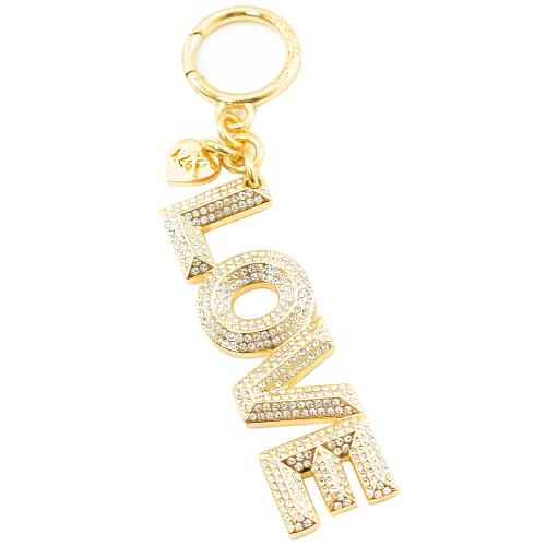 MICHAEL KORS LOVE 水鑽造型鑰匙吊飾.金