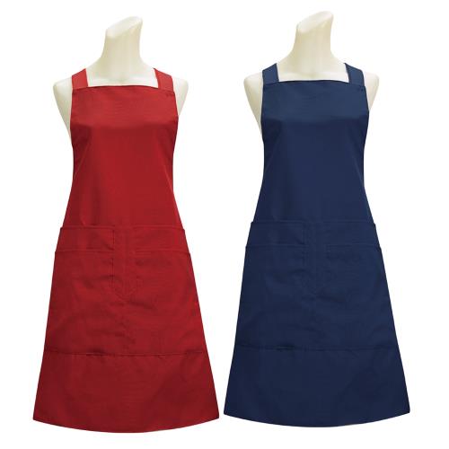 素色四口袋圍裙-藍紅二入任選G5175