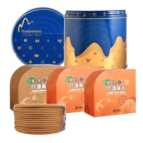 【富山香堂】加量升級_天然沉檀富貴守護香-四入組_130片_守財藍