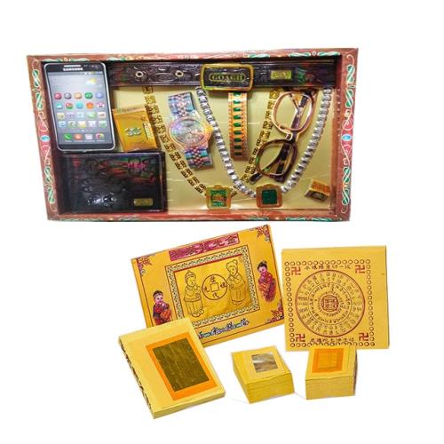 金發財金紙 紙紮系列  男用智慧手機首飾配件套組含簡單祖先金(祭祖清明普渡專用)