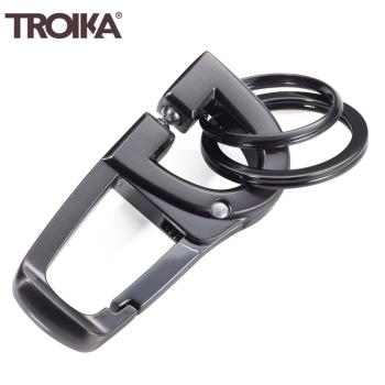 德國TROIKA高質感D-CLICK“咔嗒鎖定”鑰匙圈鉤扣KR18-06/GM(球形鎖定;2環)