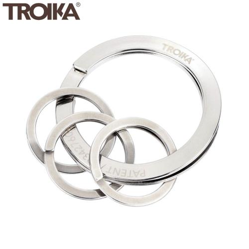 德國TROIKA瑞典專利鑰匙系統FREEKEY® SYSTEM鑰匙圈KR23-10/ST(不用指甲輕鬆更換鑰匙;3環;不鏽鋼)key ring