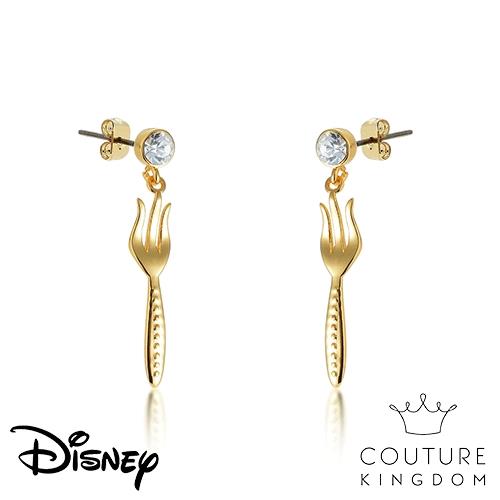 Disney Jewellery - Couture Kingdom 迪士尼小美人魚 叉子髮梳水晶鍍14K金耳環
