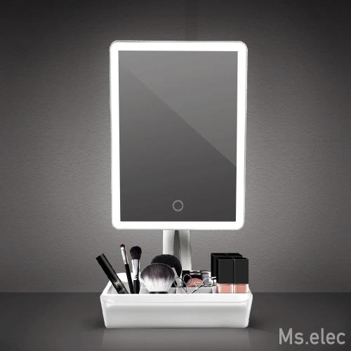 Ms.elec米嬉樂-LED美肌收納化妝鏡(桌上鏡.補光鏡.柔和燈光)