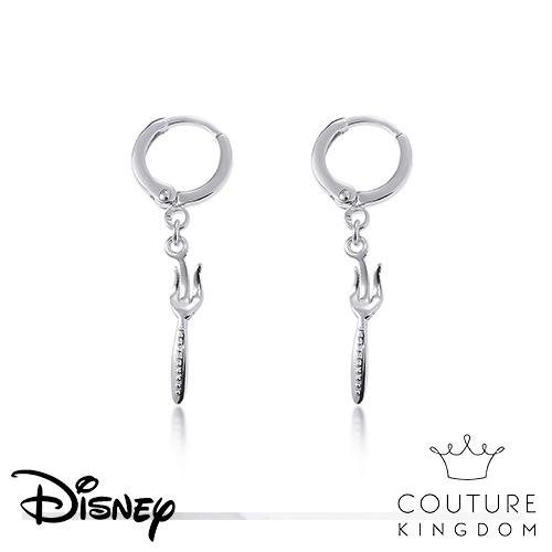 Disney Jewellery - Couture Kingdom 迪士尼小美人魚 迷你叉子髮梳鍍14K白金耳環