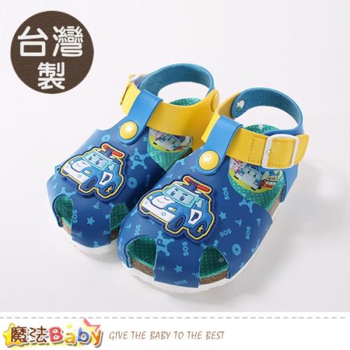魔法Baby 男童鞋 台灣製POLI正版波力款休閒涼鞋 ~sa91146