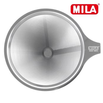 MILA 立式不鏽鋼咖啡濾網 2-4 cup(加贈不鏽鋼磨芯磨豆機)