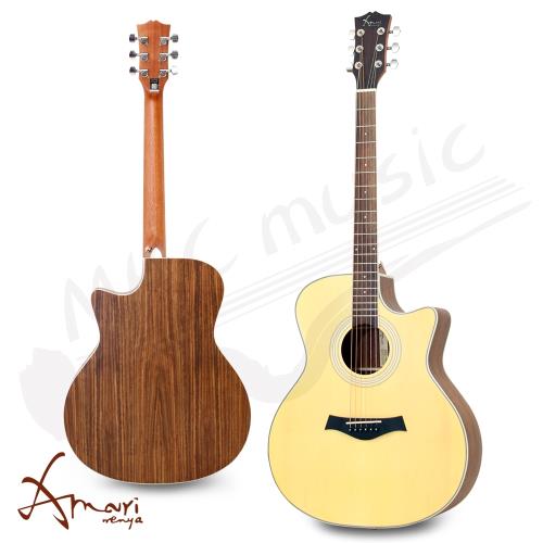 Amari 40吋 雲杉面板側背胡桃木 民謠吉他(EAG-40A)原木色 加贈超值五寶