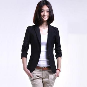【米蘭精品】西裝外套短版外套-潮流時尚秋季韓版一粒扣女外套71n7